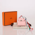 Hermès 2020 Sakura Tadelakt Micro Kelly Twilly Bag Charm - FashioNica