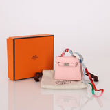 Hermès 2020 Sakura Tadelakt Micro Kelly Twilly Bag Charm - FashioNica