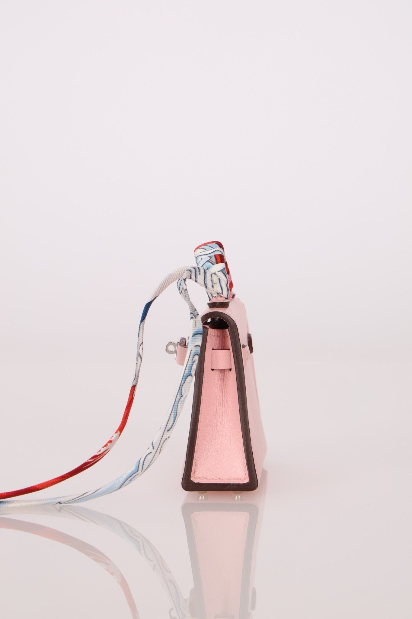 Hermès 2020 Sakura Tadelakt Micro Kelly Twilly Bag Charm - FashioNica