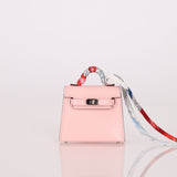 Hermès 2020 Sakura Tadelakt Micro Kelly Twilly Bag Charm - FashioNica