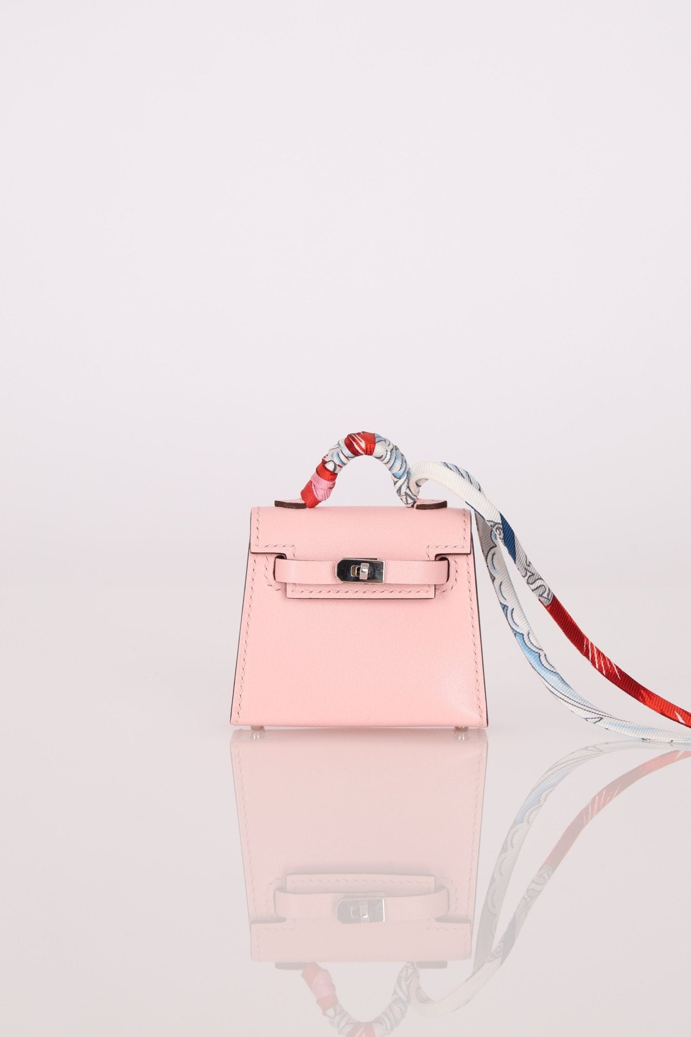 Hermès 2020 Sakura Tadelakt Micro Kelly Twilly Bag Charm - FashioNica