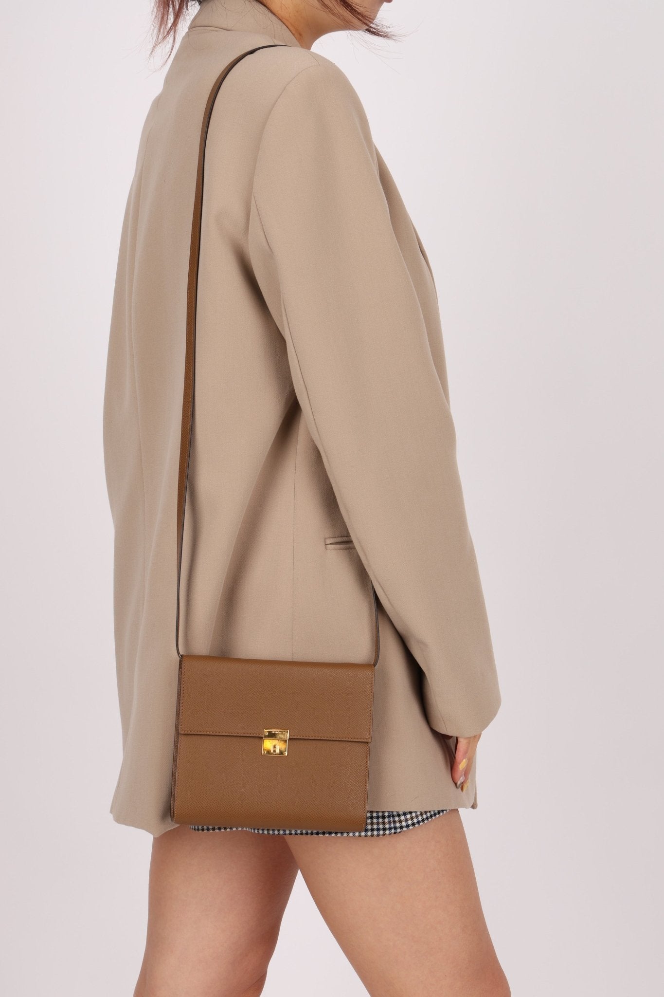 Hermès 2021 Beige De Walmer Epsom Clic Wallet on Strap GHW - FashioNica