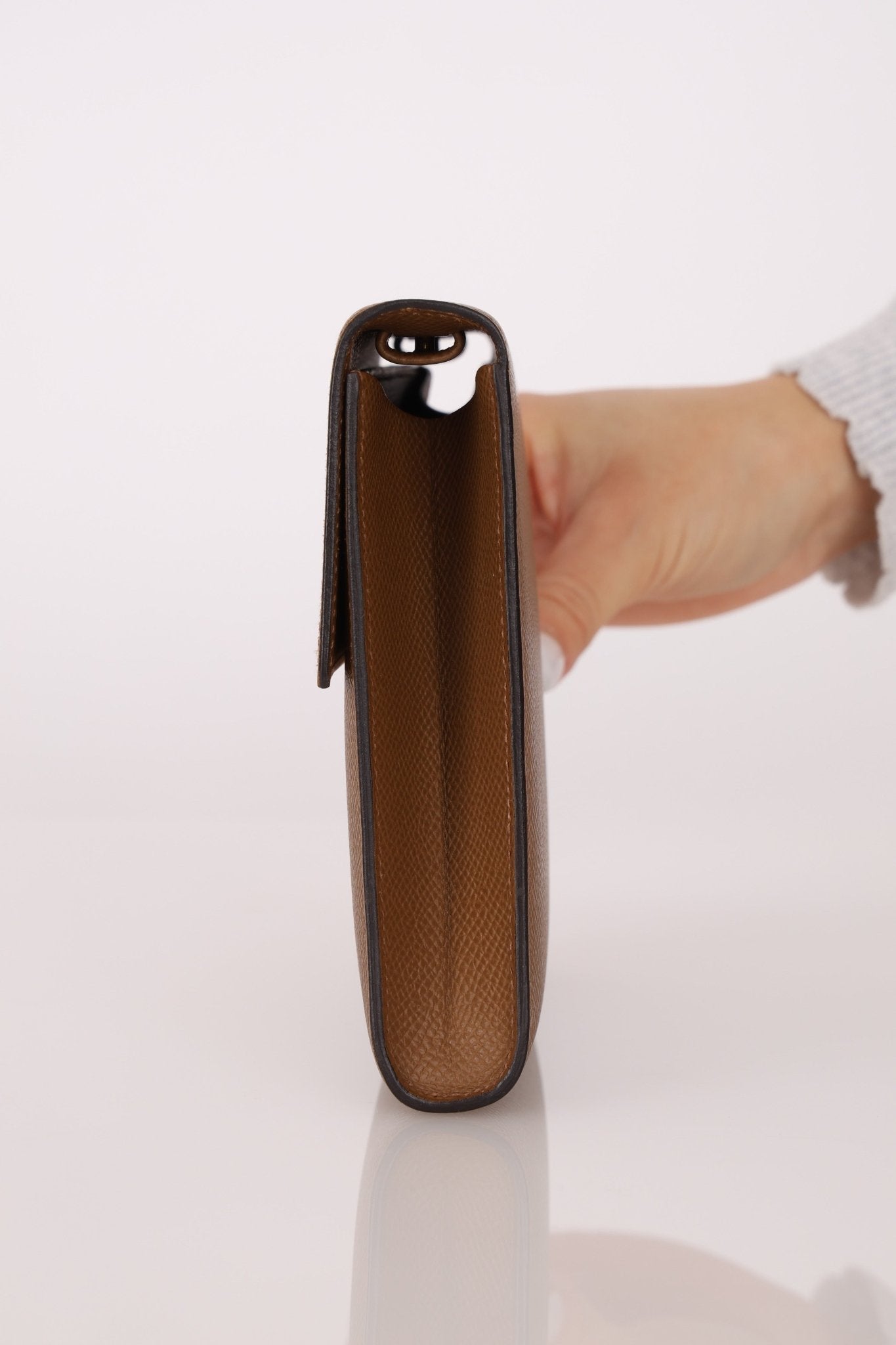 Hermès 2021 Beige De Walmer Epsom Clic Wallet on Strap GHW - FashioNica