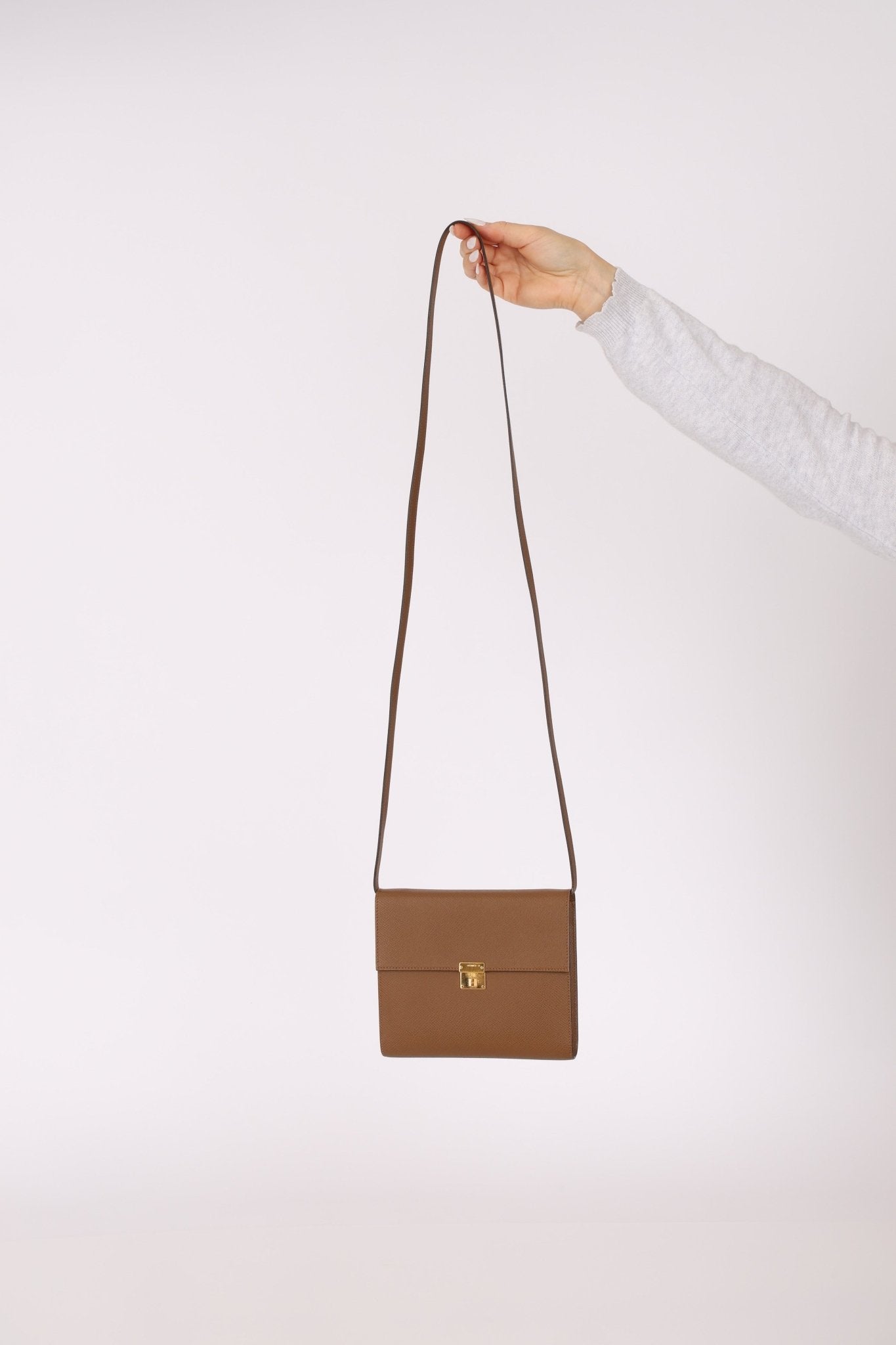 Hermès 2021 Beige De Walmer Epsom Clic Wallet on Strap GHW - FashioNica