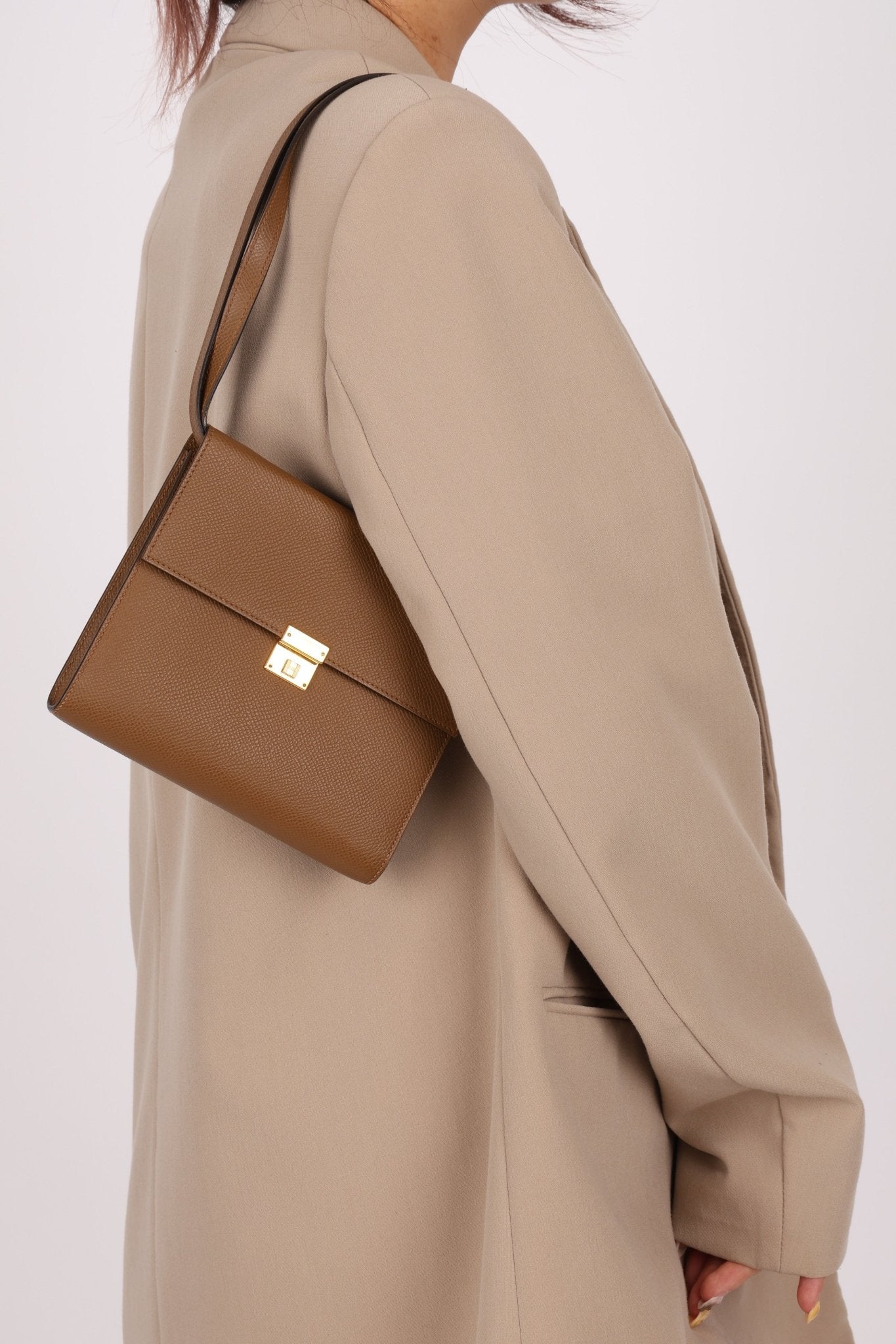 Hermès 2021 Beige De Walmer Epsom Clic Wallet on Strap GHW - FashioNica