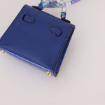 Hermès 2021 Bleu Electrique Tadelakt Micro Twilly Kelly GHW - FashioNica