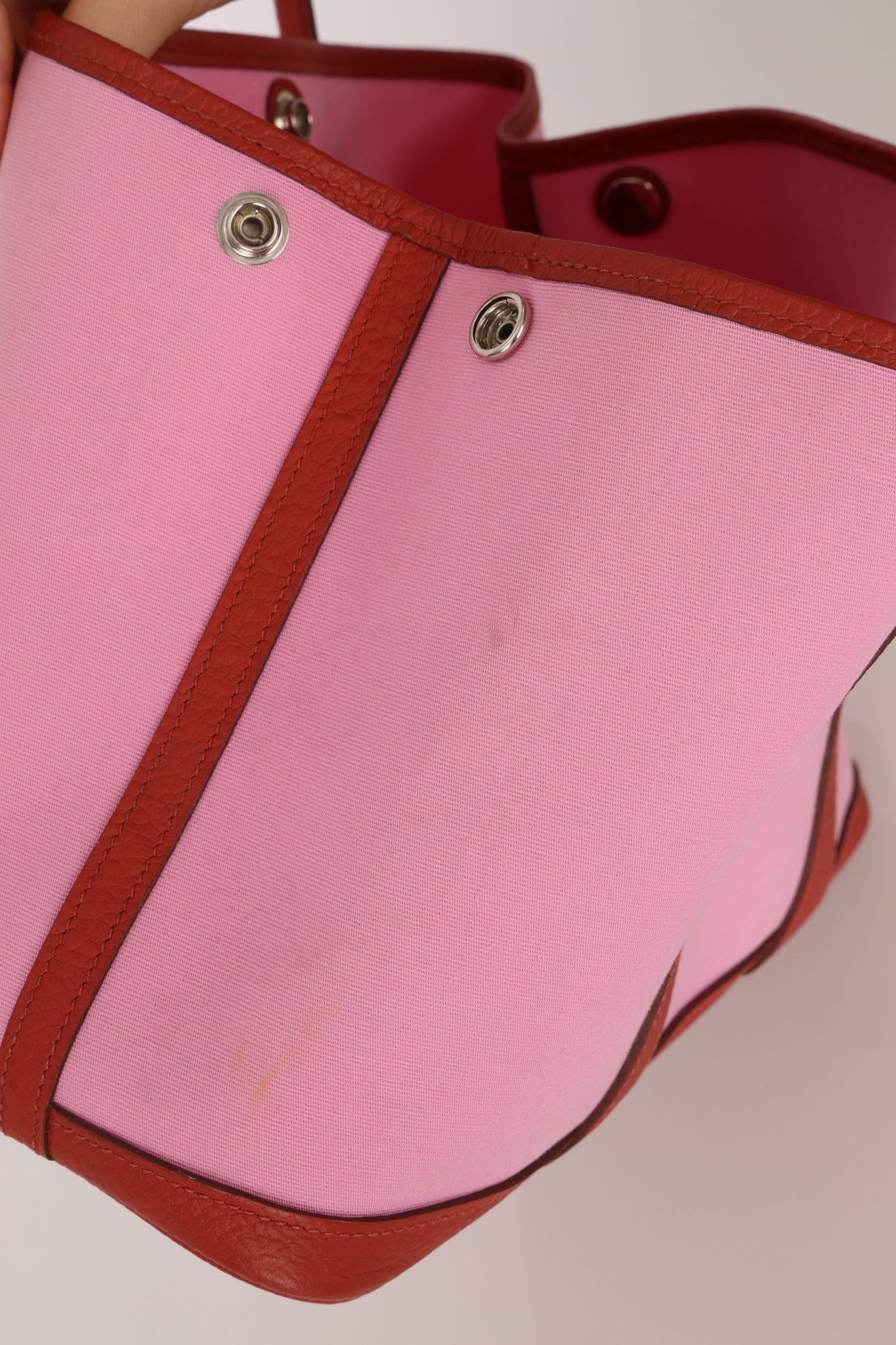 Hermès 2021 Bubblegum Toile Militaire Vache Country Garden Party 30 - FashioNica