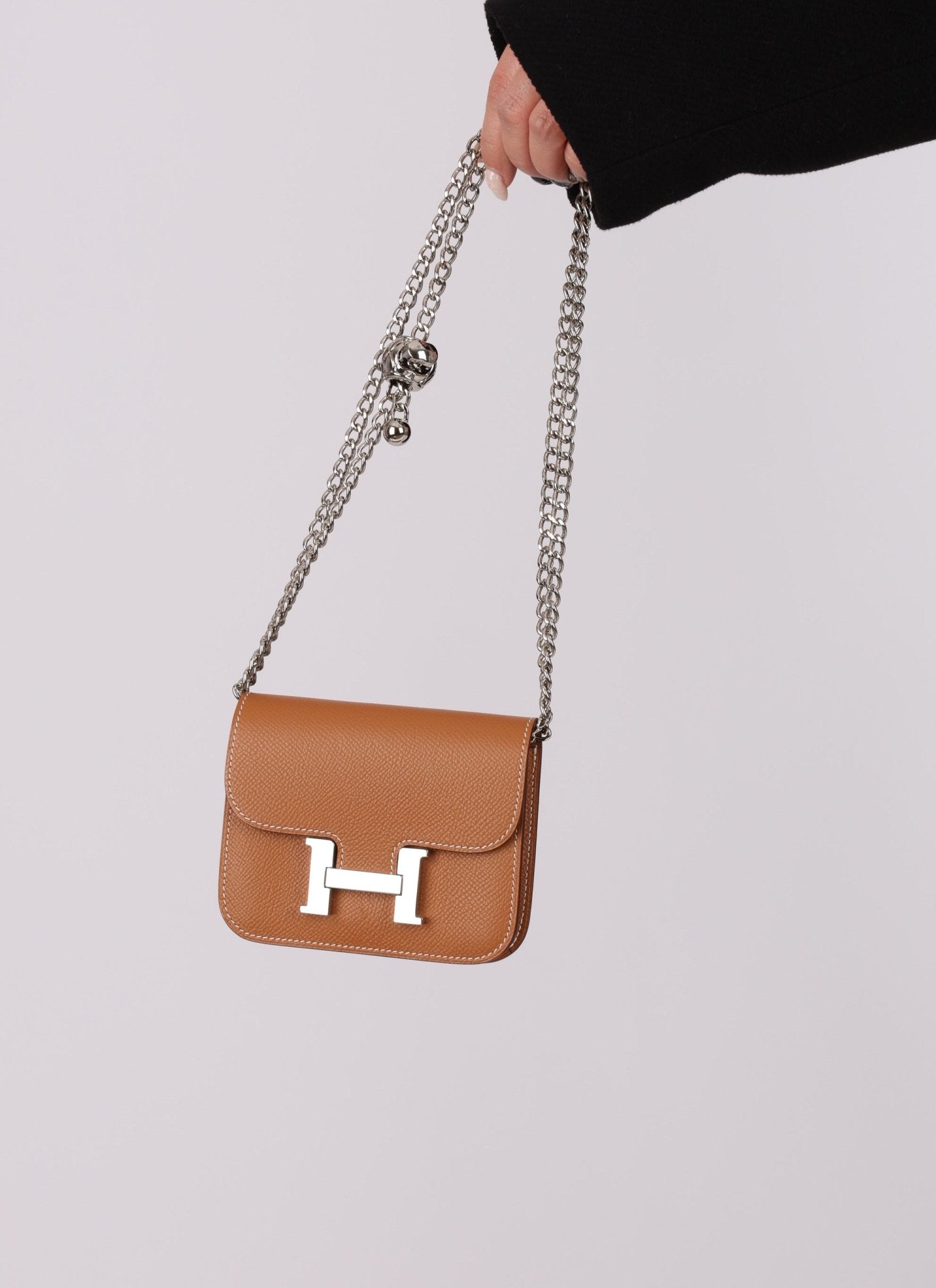 Hermès 2021 Constance Slim Wallet w/ zip cardholder w/ chain - FashioNica