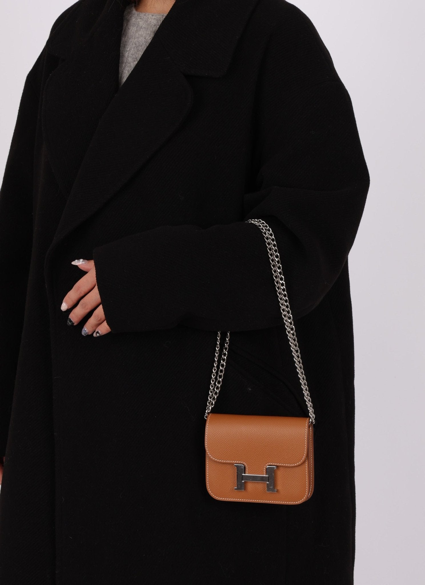 Hermès 2021 Constance Slim Wallet w/ zip cardholder w/ chain - FashioNica