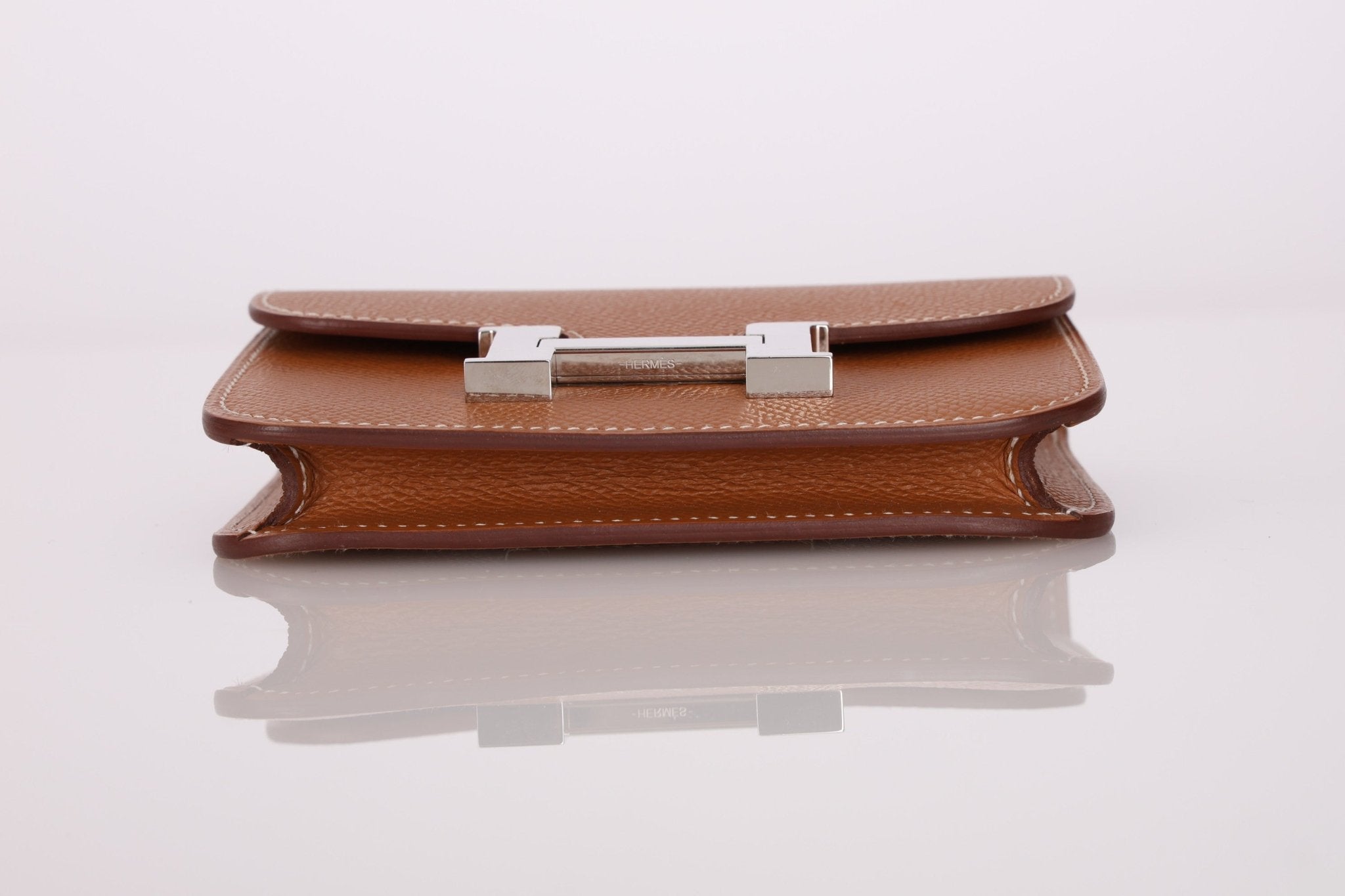 Hermès 2021 Constance Slim Wallet w/ zip cardholder w/ chain - FashioNica