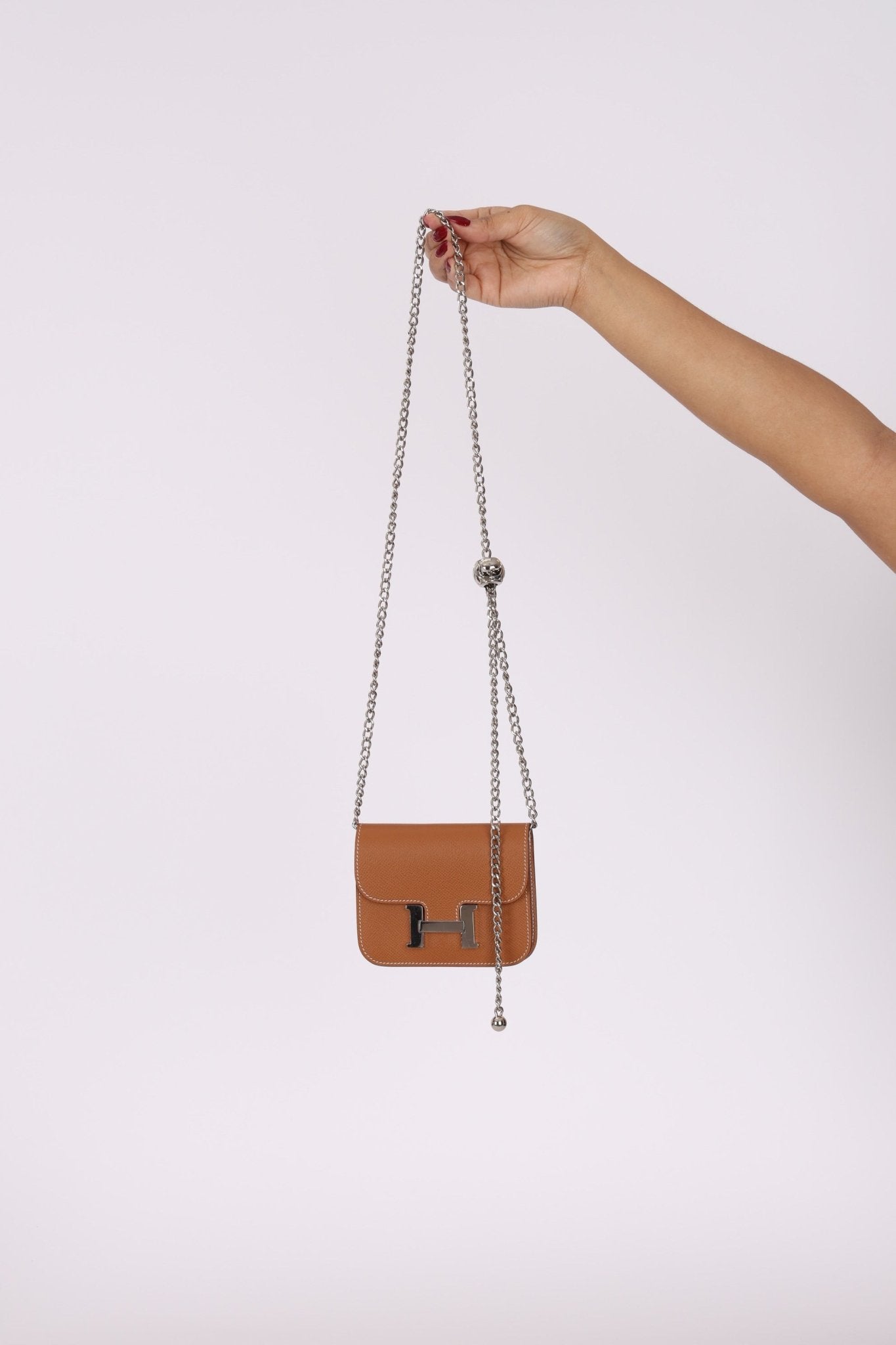 Hermès 2021 Constance Slim Wallet w/ zip cardholder w/ chain - FashioNica