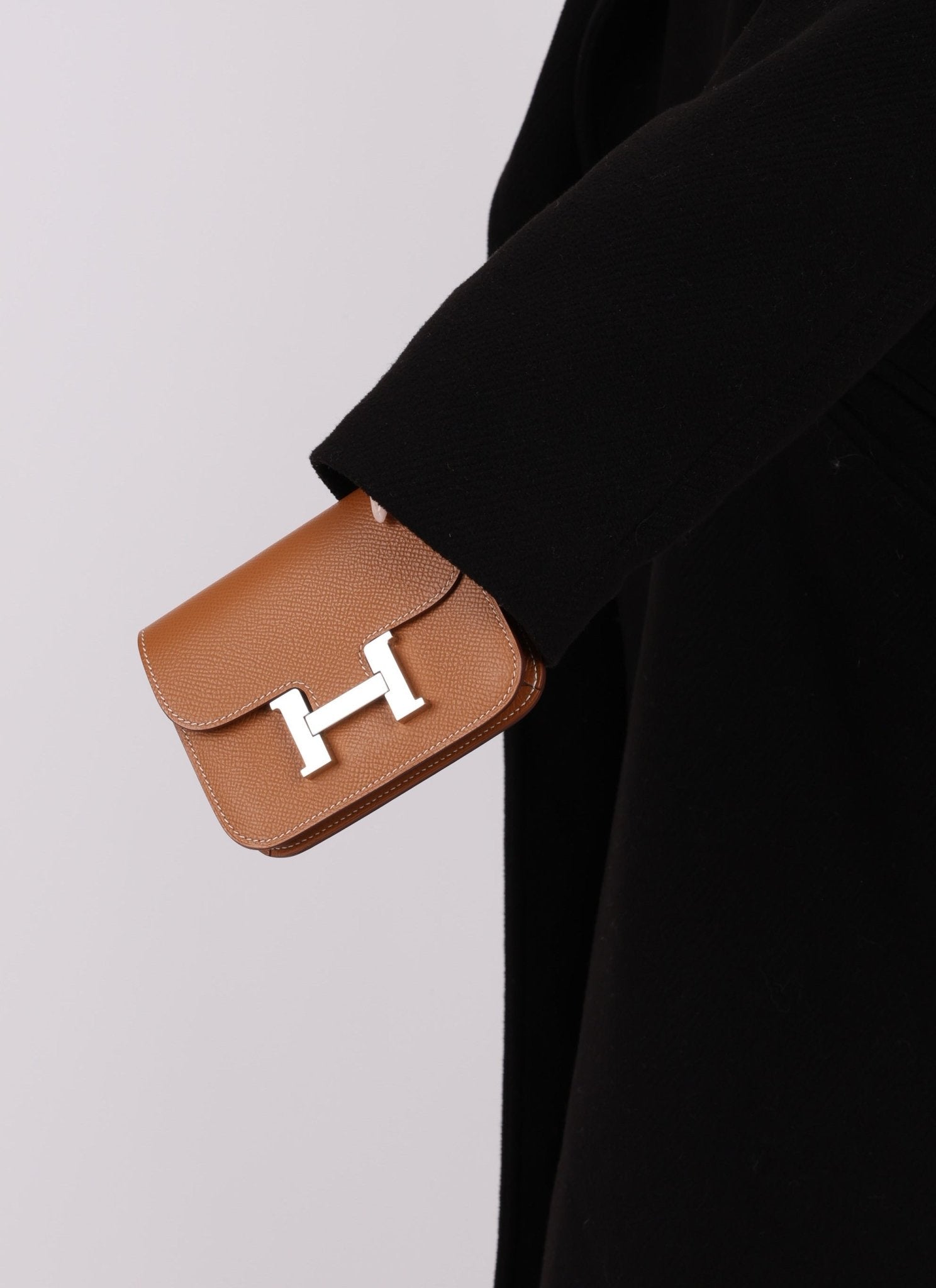 Hermès 2021 Constance Slim Wallet w/ zip cardholder w/ chain - FashioNica