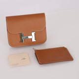 Hermès 2021 Constance Slim Wallet w/ zip cardholder w/ chain - FashioNica