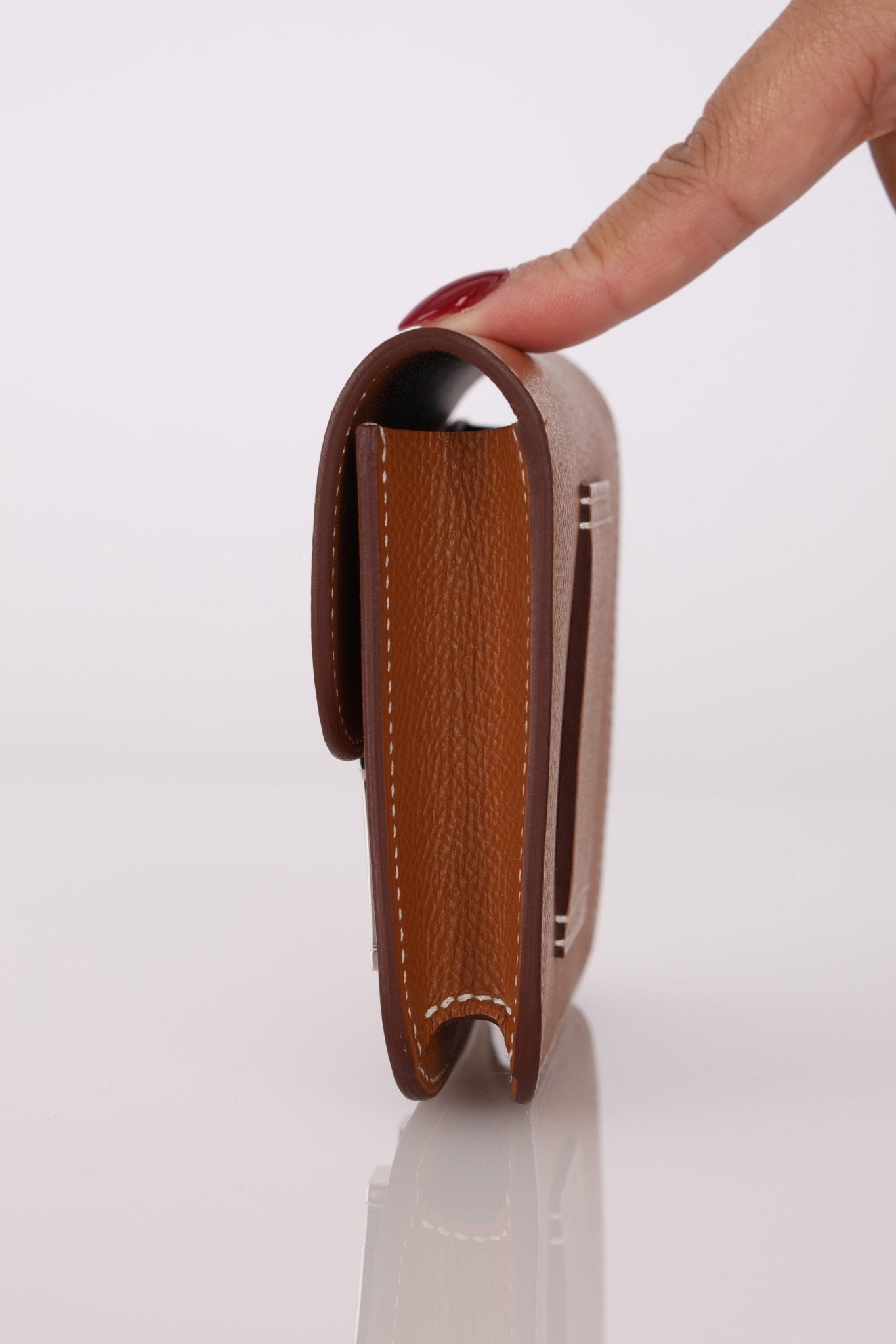 Hermès 2021 Constance Slim Wallet w/ zip cardholder w/ chain - FashioNica