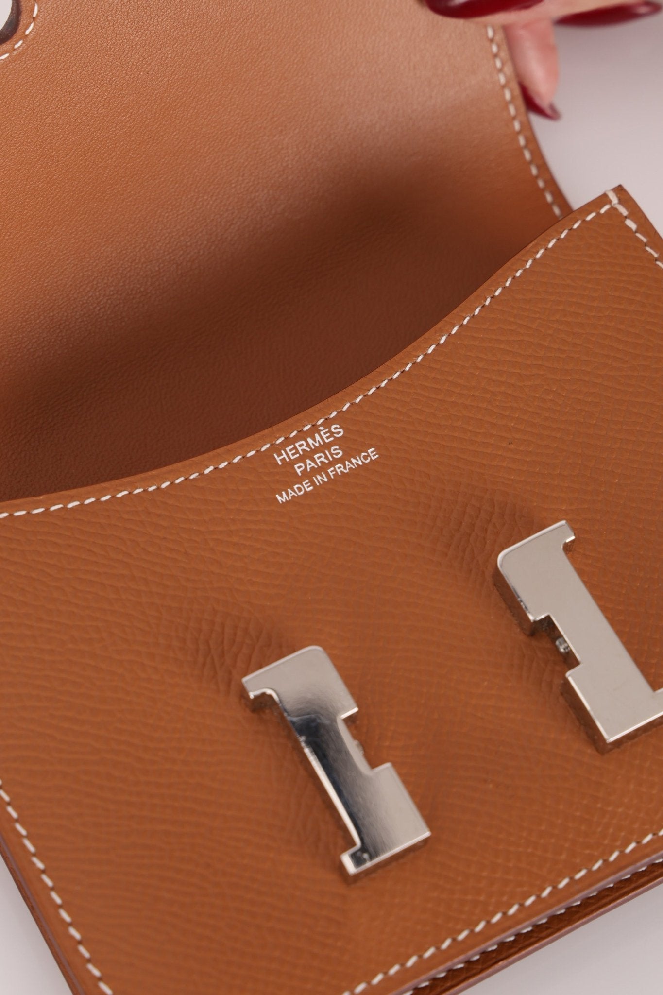 Hermès 2021 Constance Slim Wallet w/ zip cardholder w/ chain - FashioNica