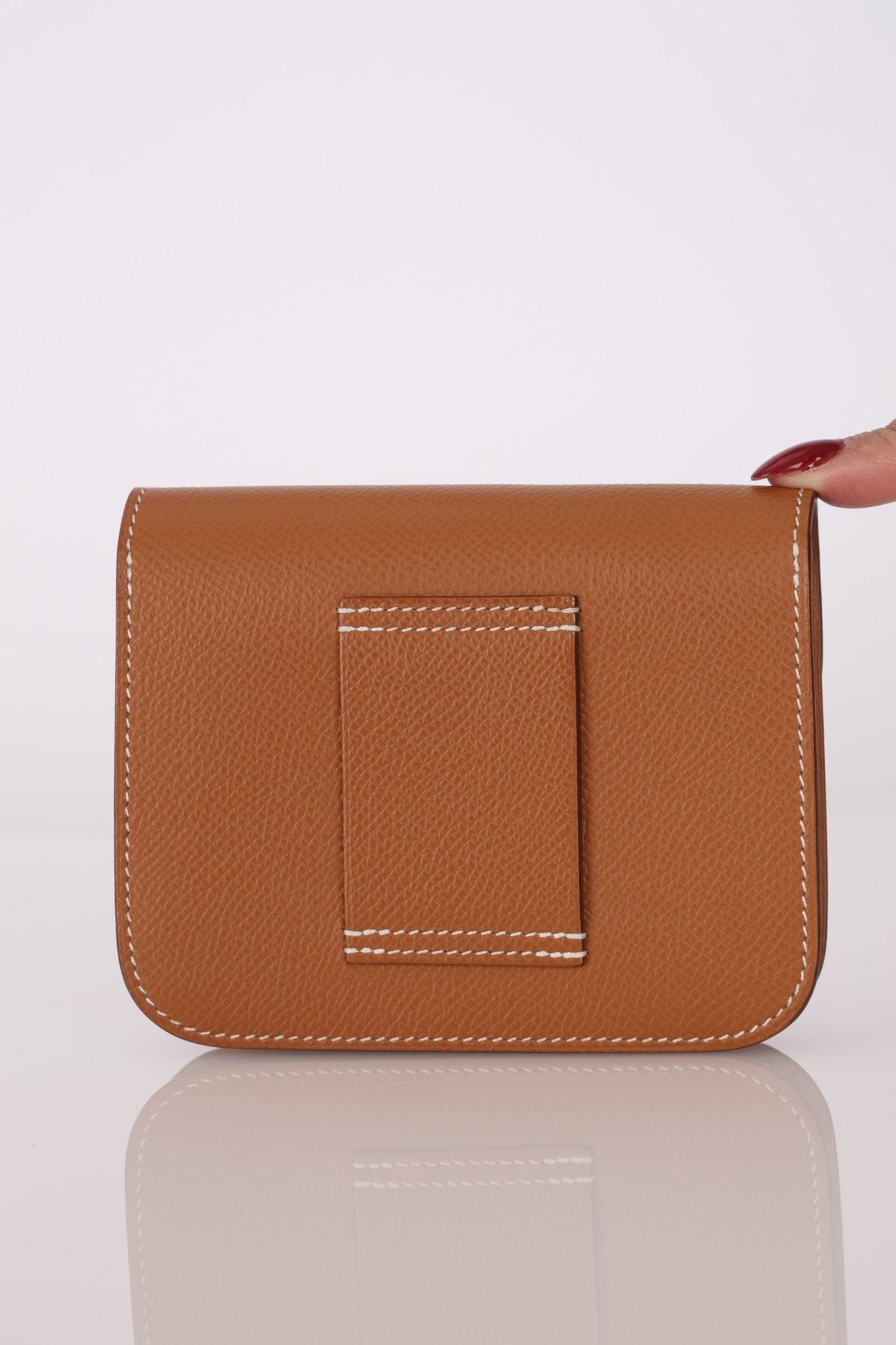 Hermès 2021 Constance Slim Wallet w/ zip cardholder w/ chain - FashioNica