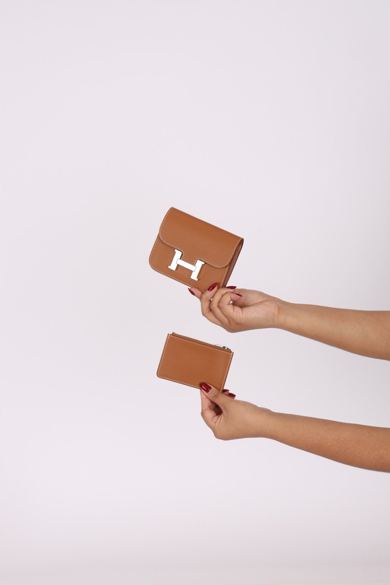 Hermès 2021 Constance Slim Wallet w/ zip cardholder w/ chain - FashioNica