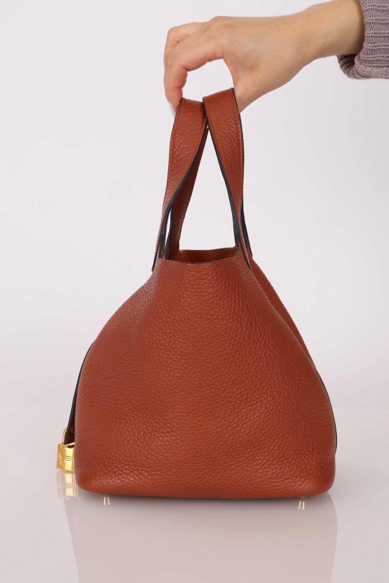 Hermès 2021 Marron d'Inde Clemence Picotin 18 GHW - FashioNica