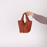 Hermès 2021 Marron d'Inde Clemence Picotin 18 GHW - FashioNica