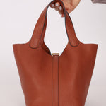 Hermès 2021 Marron d'Inde Clemence Picotin 18 GHW - FashioNica