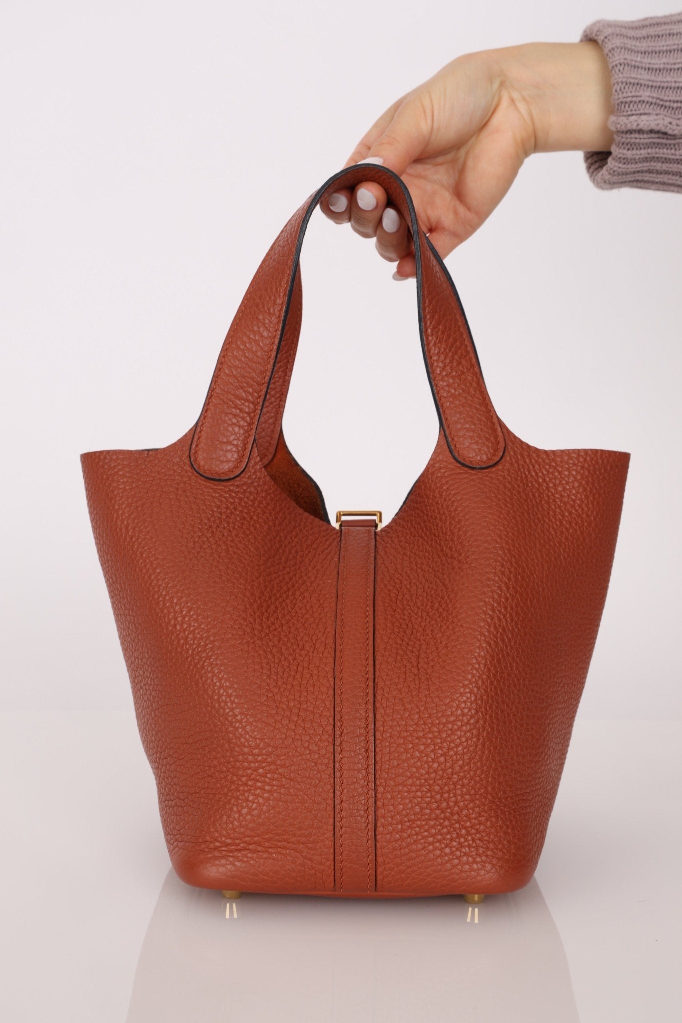 Hermès 2021 Marron d'Inde Clemence Picotin 18 GHW - FashioNica