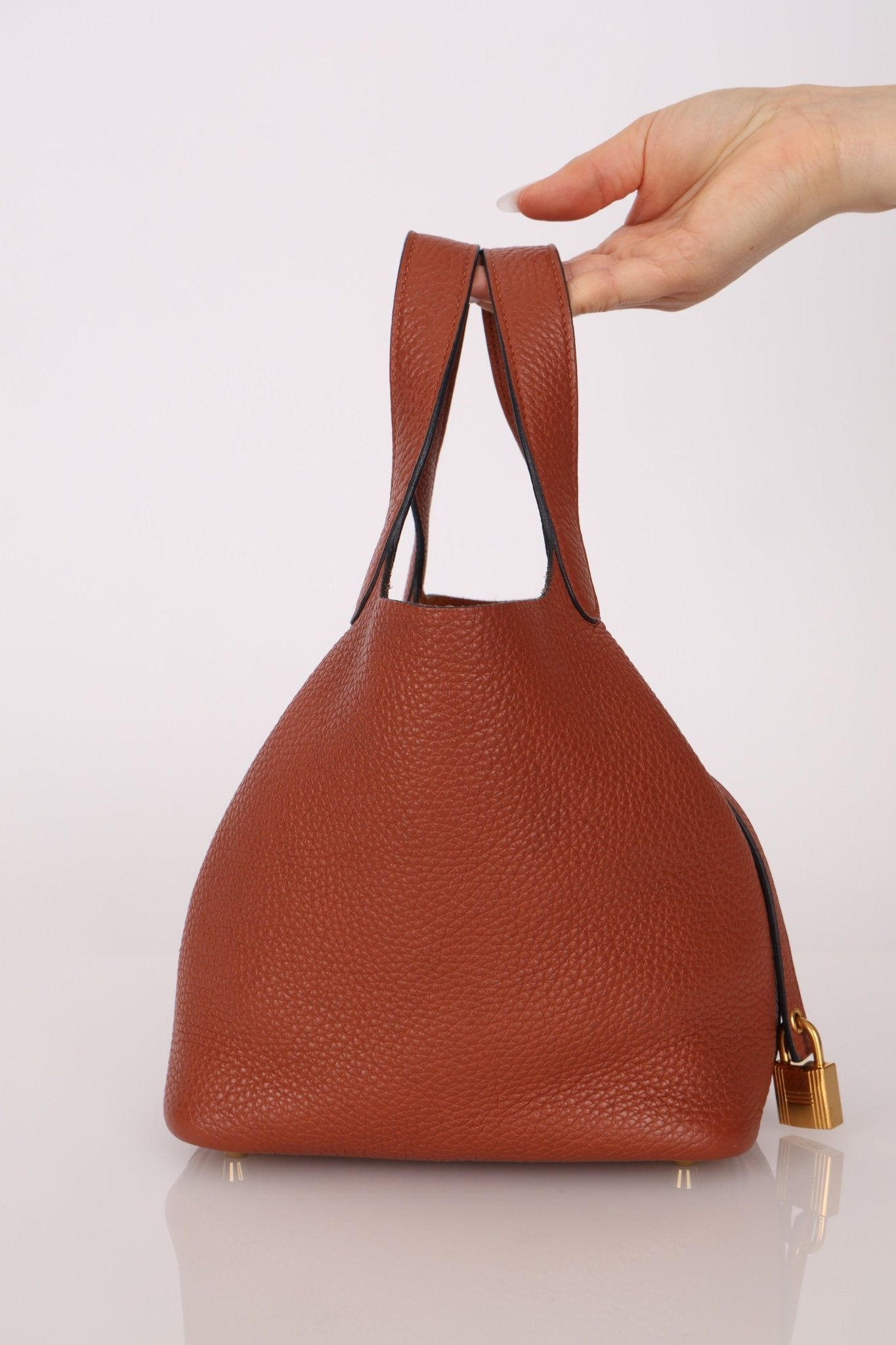 Hermès 2021 Marron d'Inde Clemence Picotin 18 GHW - FashioNica