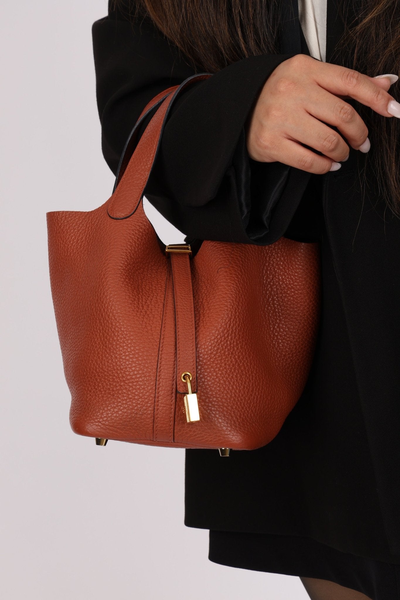 Hermès 2021 Marron d'Inde Clemence Picotin 18 GHW - FashioNica