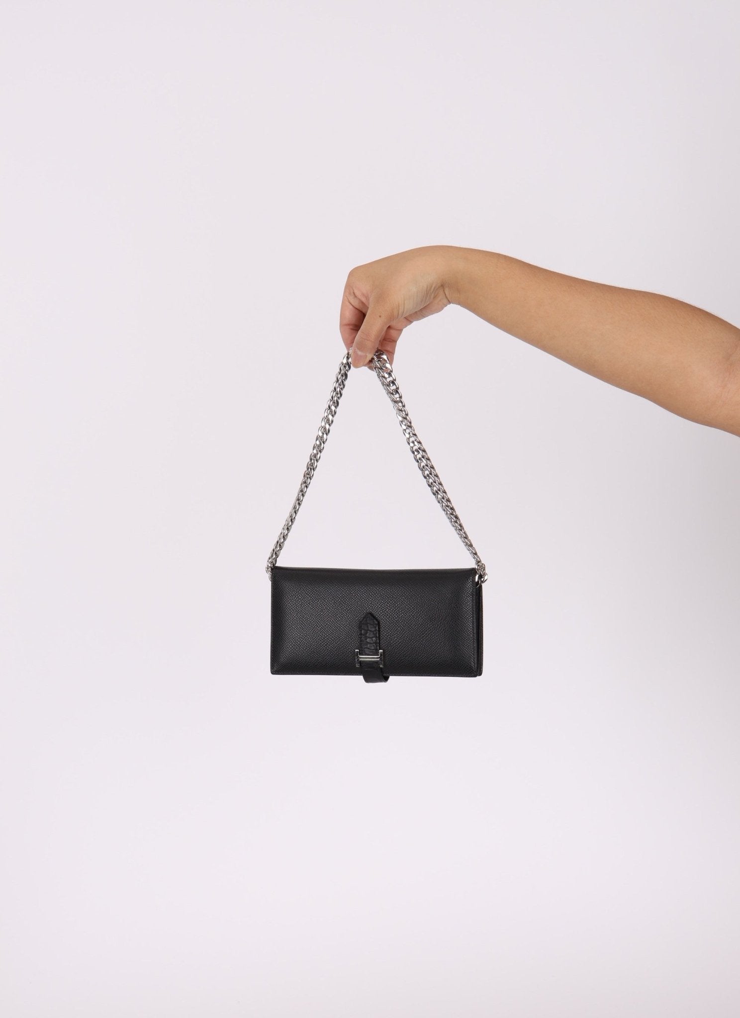 Hermès 2021 Noir Epsom and Alligator Bearn Touch Wallet - FashioNica