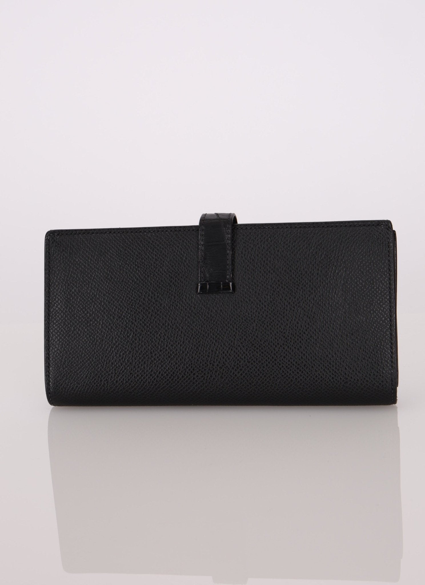 Hermès 2021 Noir Epsom and Alligator Bearn Touch Wallet - FashioNica