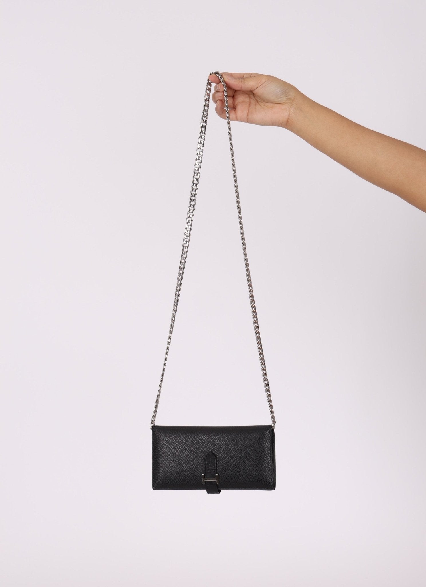 Hermès 2021 Noir Epsom and Alligator Bearn Touch Wallet - FashioNica