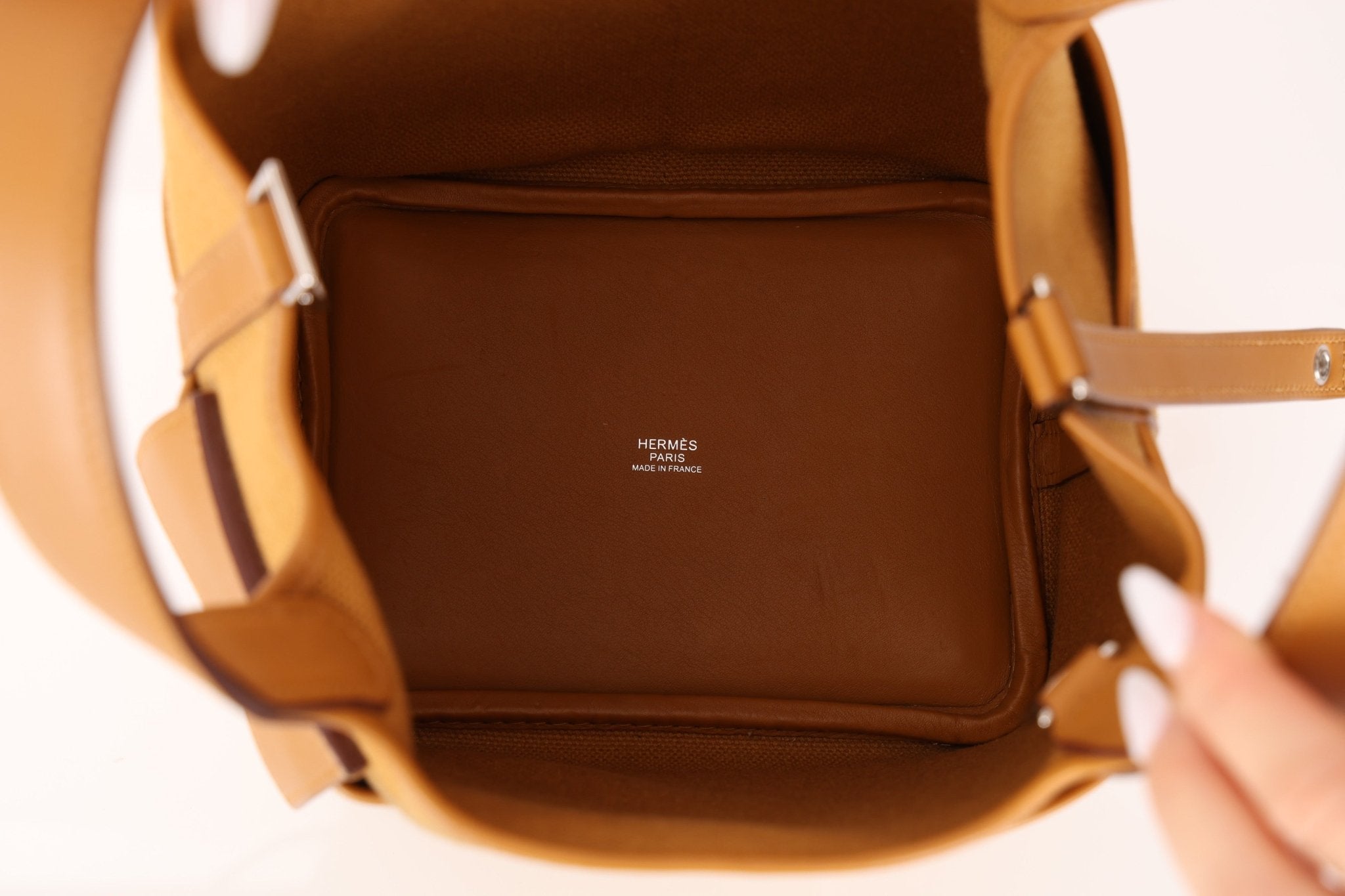 Hermès 2021 Sesame Toile Goeland and Swift Cargo Picotin 18 PHW - FashioNica