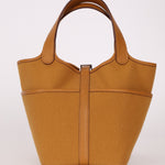 Hermès 2021 Sesame Toile Goeland and Swift Cargo Picotin 18 PHW - FashioNica