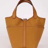 Hermès 2021 Sesame Toile Goeland and Swift Cargo Picotin 18 PHW - FashioNica