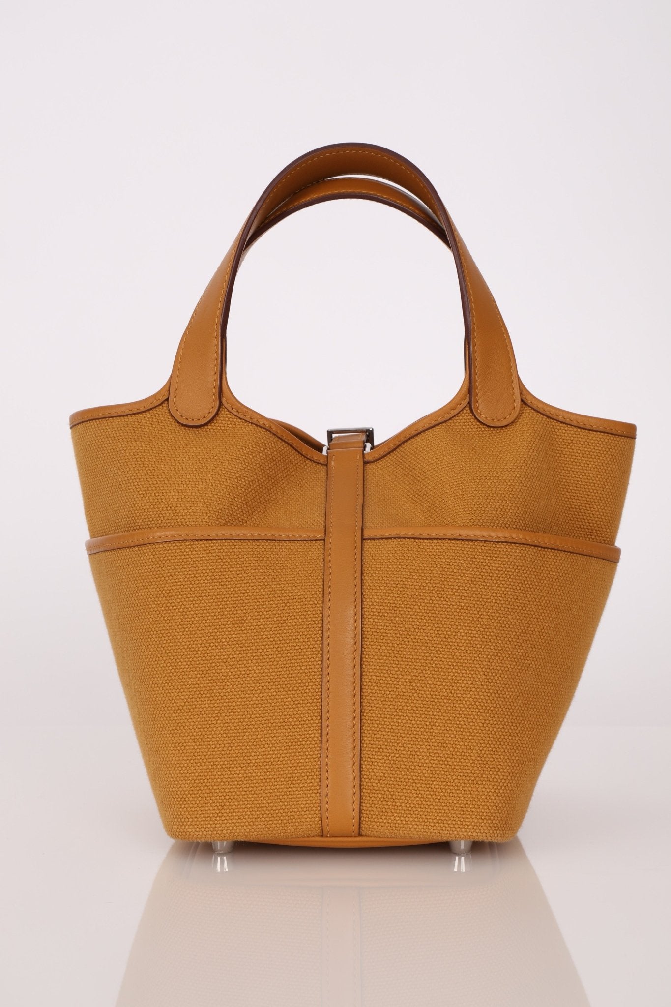 Hermès 2021 Sesame Toile Goeland and Swift Cargo Picotin 18 PHW - FashioNica