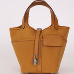 Hermès 2021 Sesame Toile Goeland and Swift Cargo Picotin 18 PHW - FashioNica