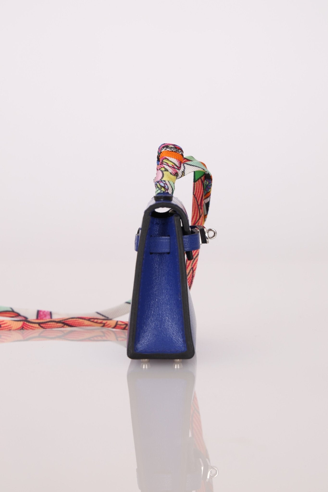 Hermès 2021 Tadelakt Bleu Electrique Micro Kelly Twilly PHW - FashioNica