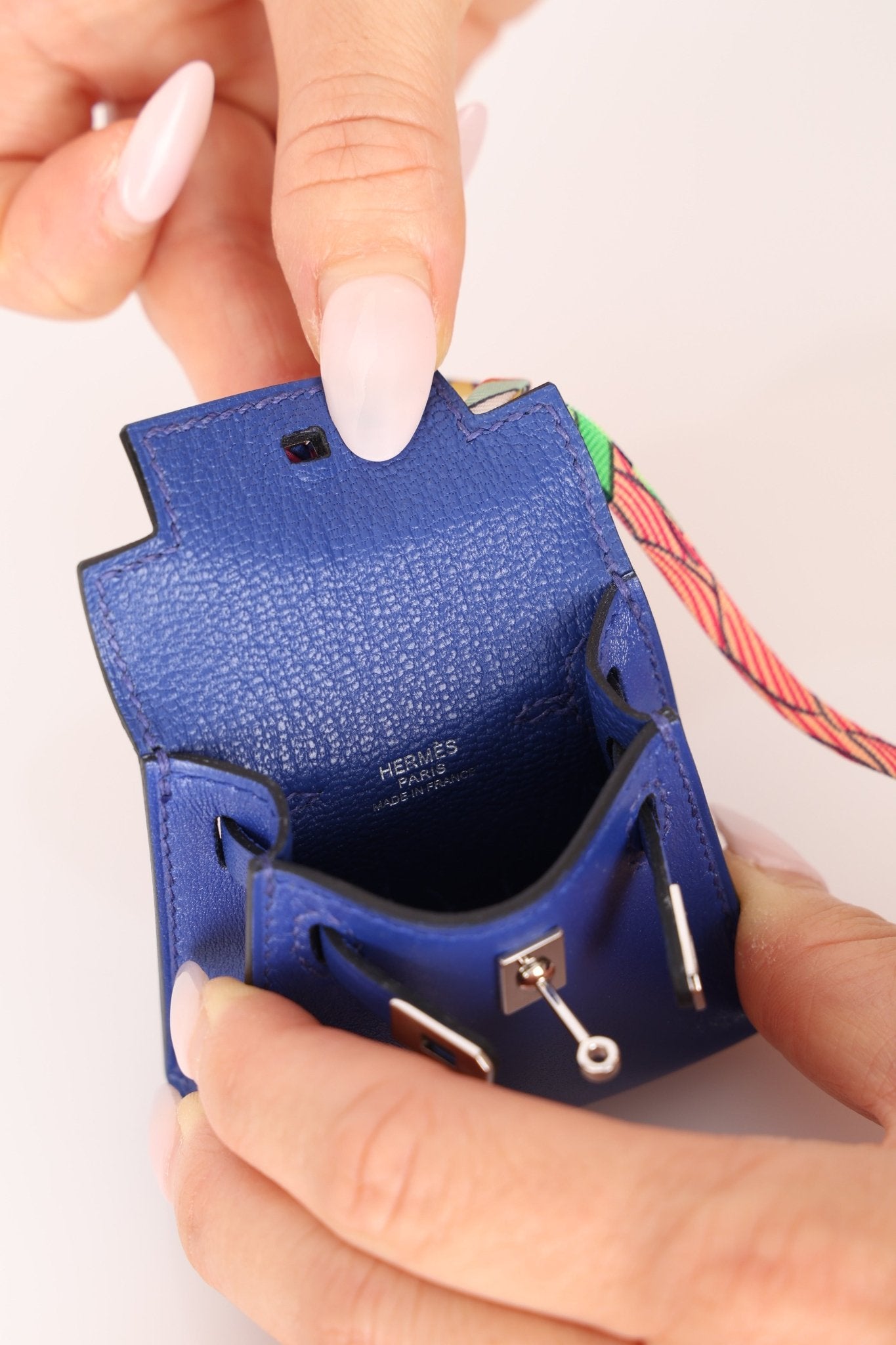 Hermès 2021 Tadelakt Bleu Electrique Micro Kelly Twilly PHW - FashioNica