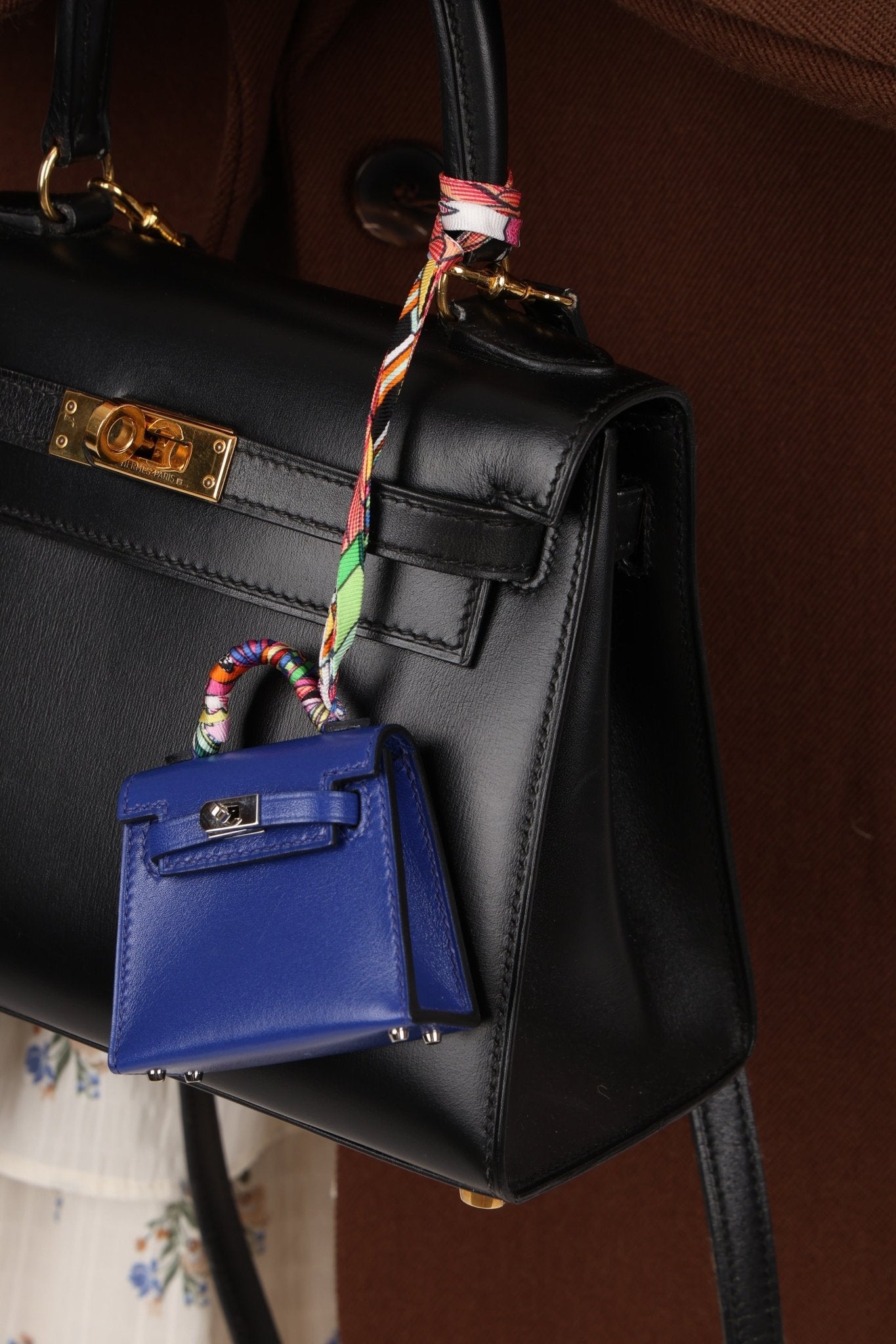 Hermès 2021 Tadelakt Bleu Electrique Micro Kelly Twilly PHW - FashioNica