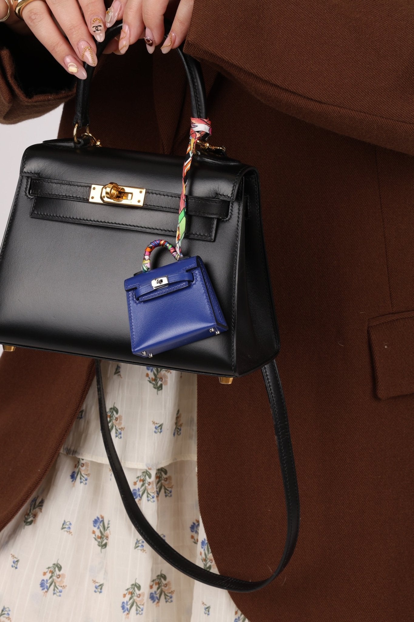 Hermès 2021 Tadelakt Bleu Electrique Micro Kelly Twilly PHW - FashioNica