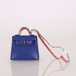 Hermès 2021 Tadelakt Bleu Electrique Micro Kelly Twilly PHW - FashioNica