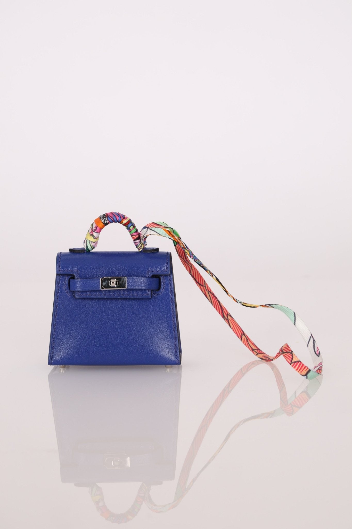 Hermès 2021 Tadelakt Bleu Electrique Micro Kelly Twilly PHW - FashioNica