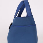 Hermès 2022 Bleu France Swift and Canvas Cargo Picotin 18 PHW - FashioNica