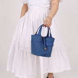 Hermès 2022 Bleu France Swift and Canvas Cargo Picotin 18 PHW - FashioNica