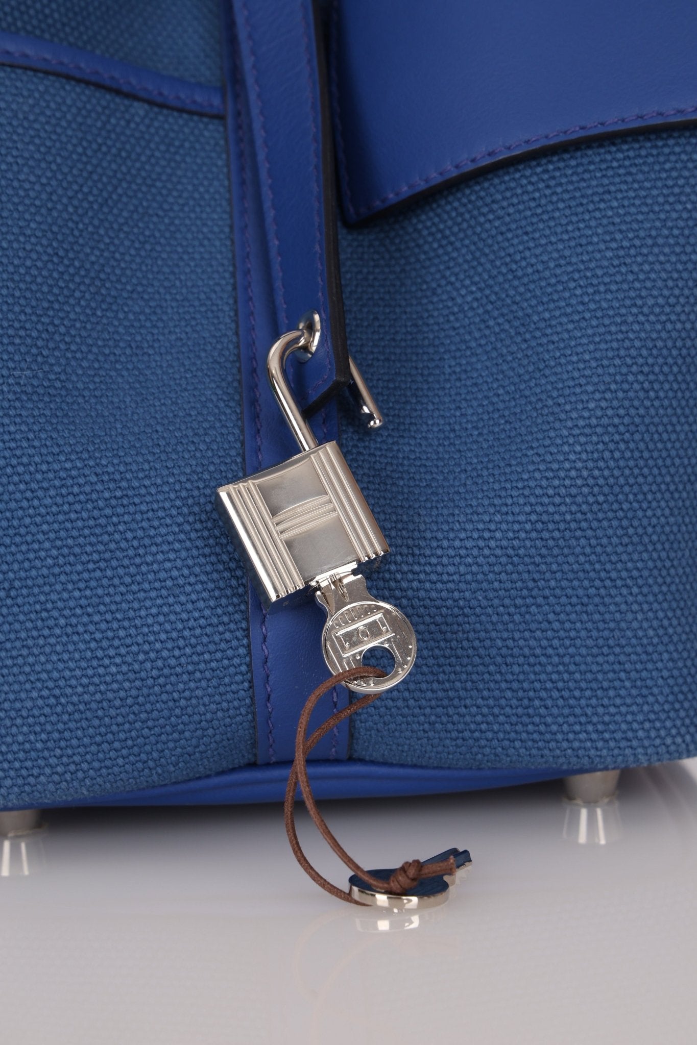 Hermès 2022 Bleu France Swift and Canvas Cargo Picotin 18 PHW - FashioNica