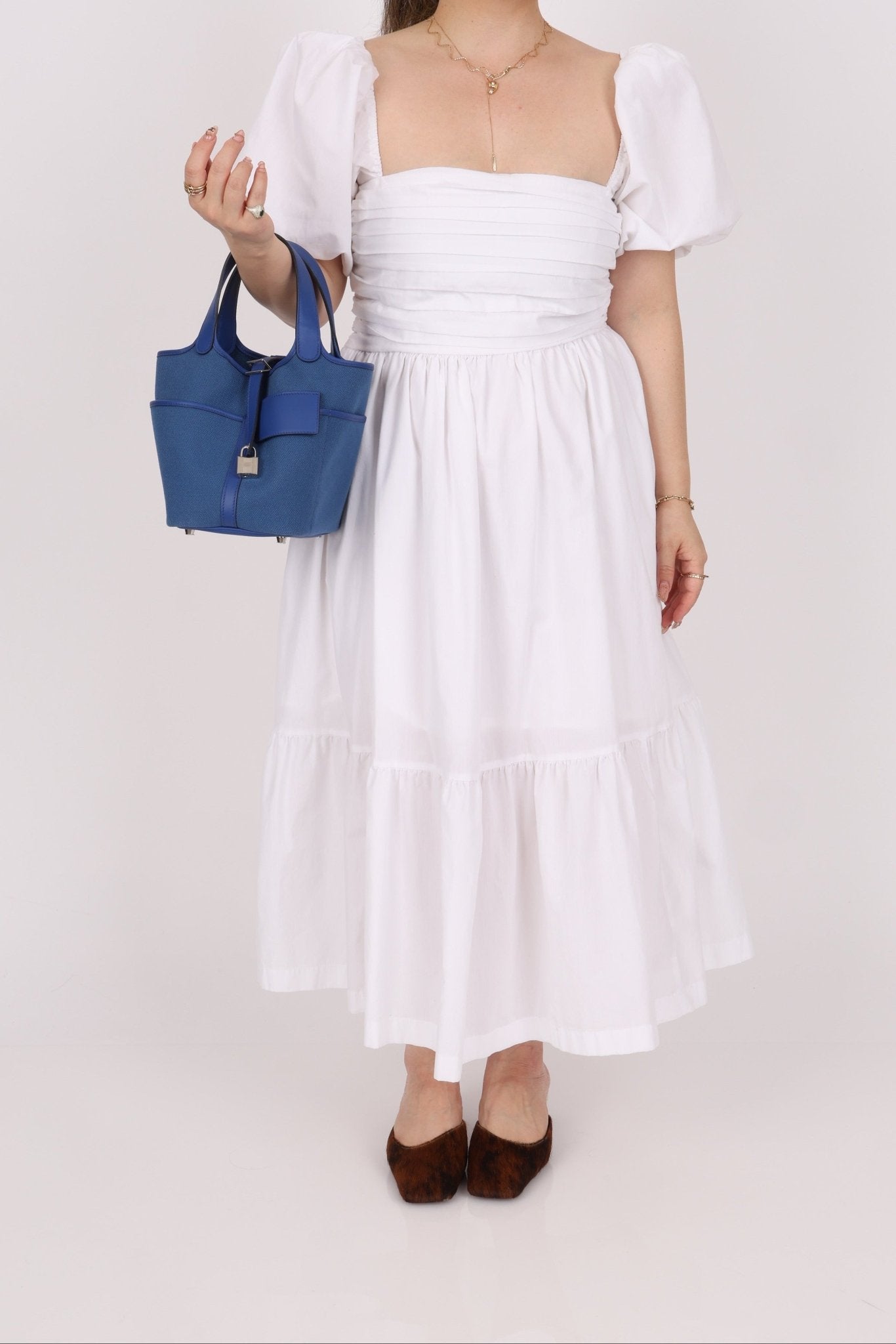 Hermès 2022 Bleu France Swift and Canvas Cargo Picotin 18 PHW - FashioNica