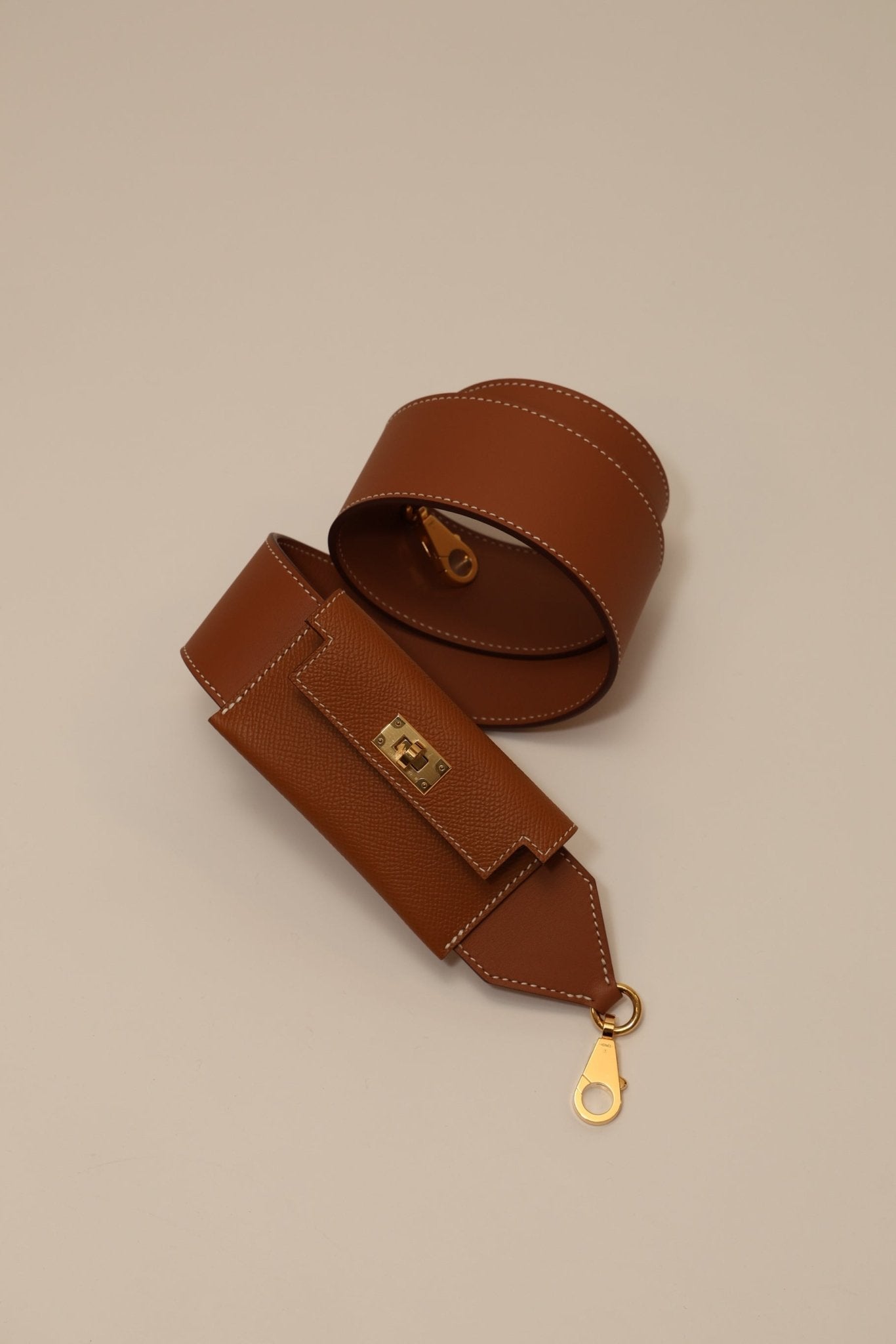 Hermès 2022 Gold Epsom and Swift Kelly Pocket Bag Strap - FashioNica