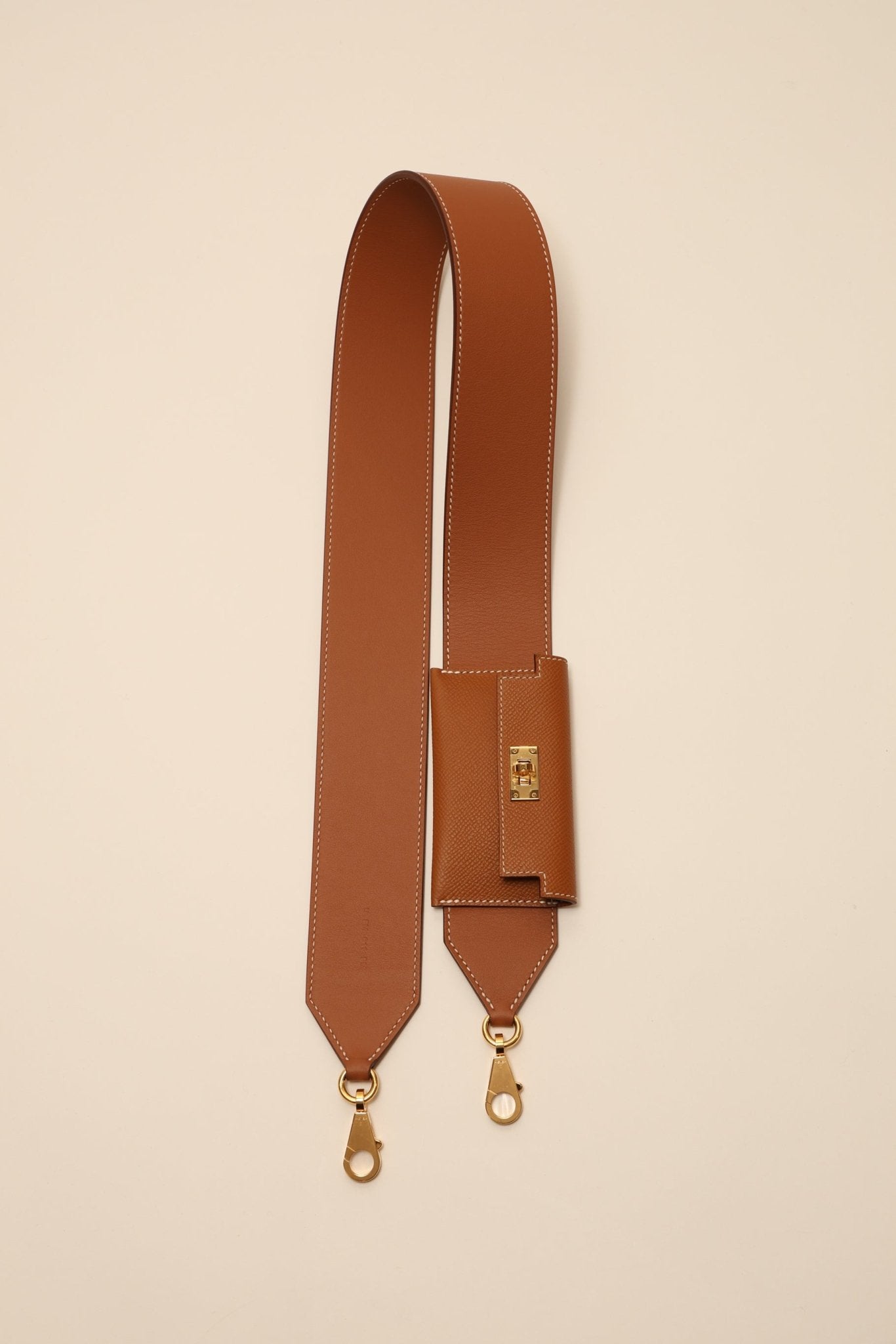 Hermès 2022 Gold Epsom and Swift Kelly Pocket Bag Strap - FashioNica