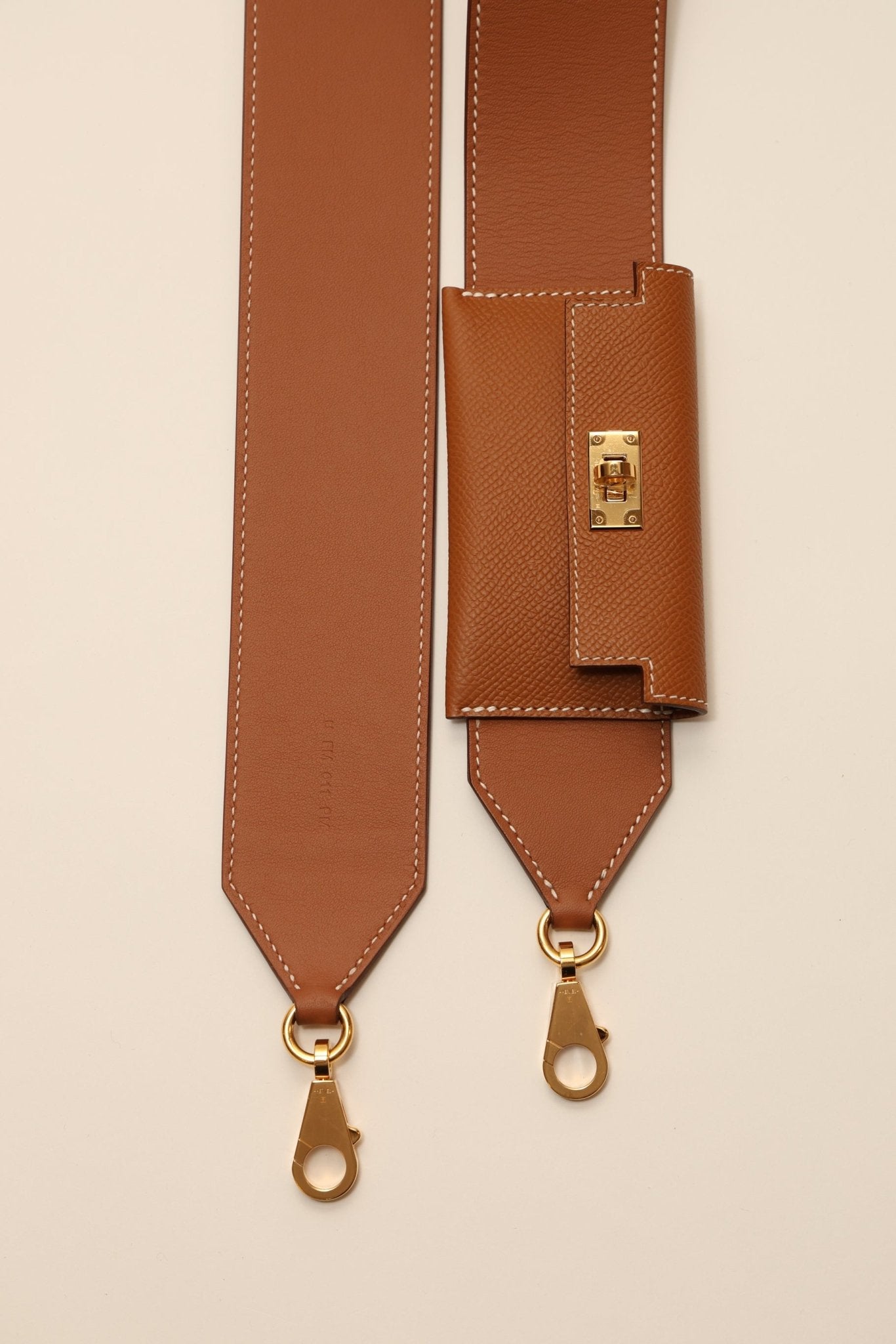 Hermès 2022 Gold Epsom and Swift Kelly Pocket Bag Strap - FashioNica