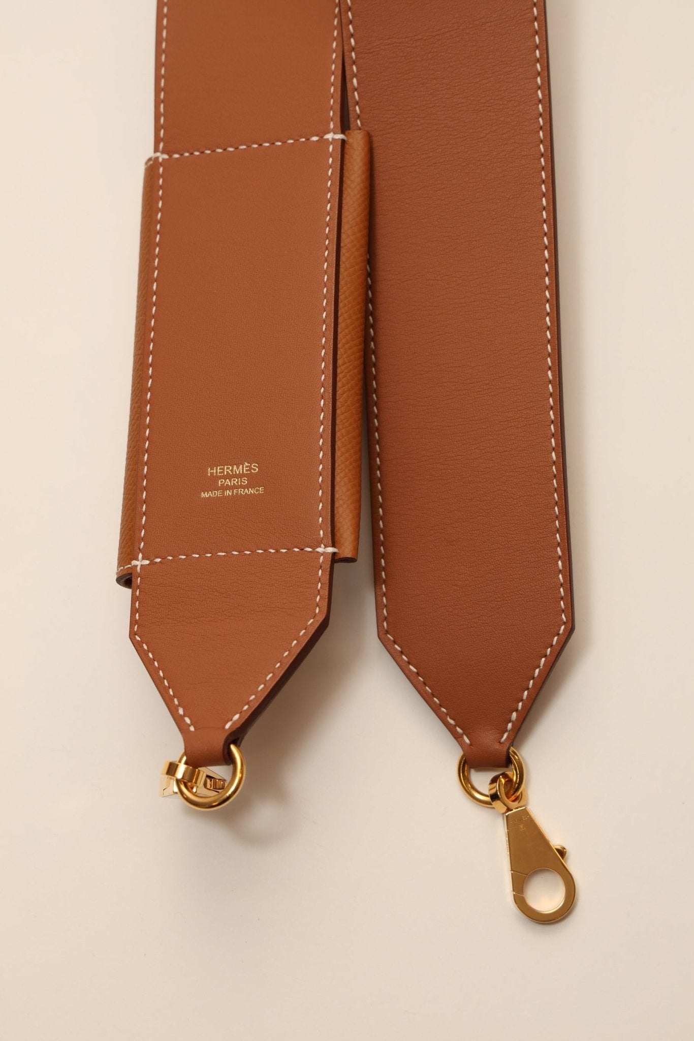 Hermès 2022 Gold Epsom and Swift Kelly Pocket Bag Strap - FashioNica