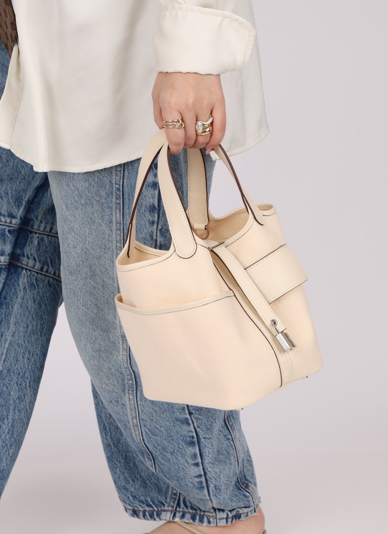 Hermès 2022 Nata Toile Goeland Swift Cargo Picotin 18 PHW - FashioNica